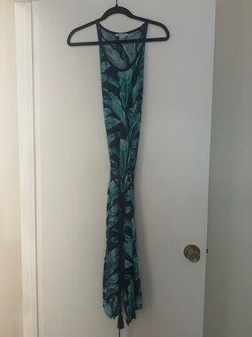Tommy Bahama Navy and Teal Tropical Maxi Dress